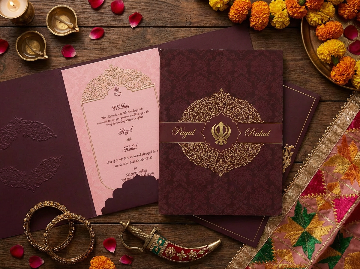 Premium kankotri invitation packaging set — luxury Indian wedding stationery box